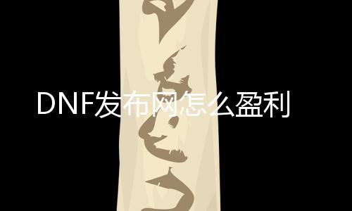 DNF发布网怎么盈利